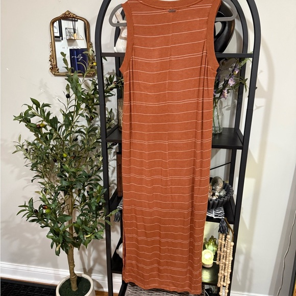 Prana Orange striped Sleeveless Sheath Maxi Dress size small - Picture 5 of 9